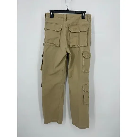 Luxe to kill cargo pants women's size US 8 tan khaki streetwear baggy 90's style - Picture 2 of 10